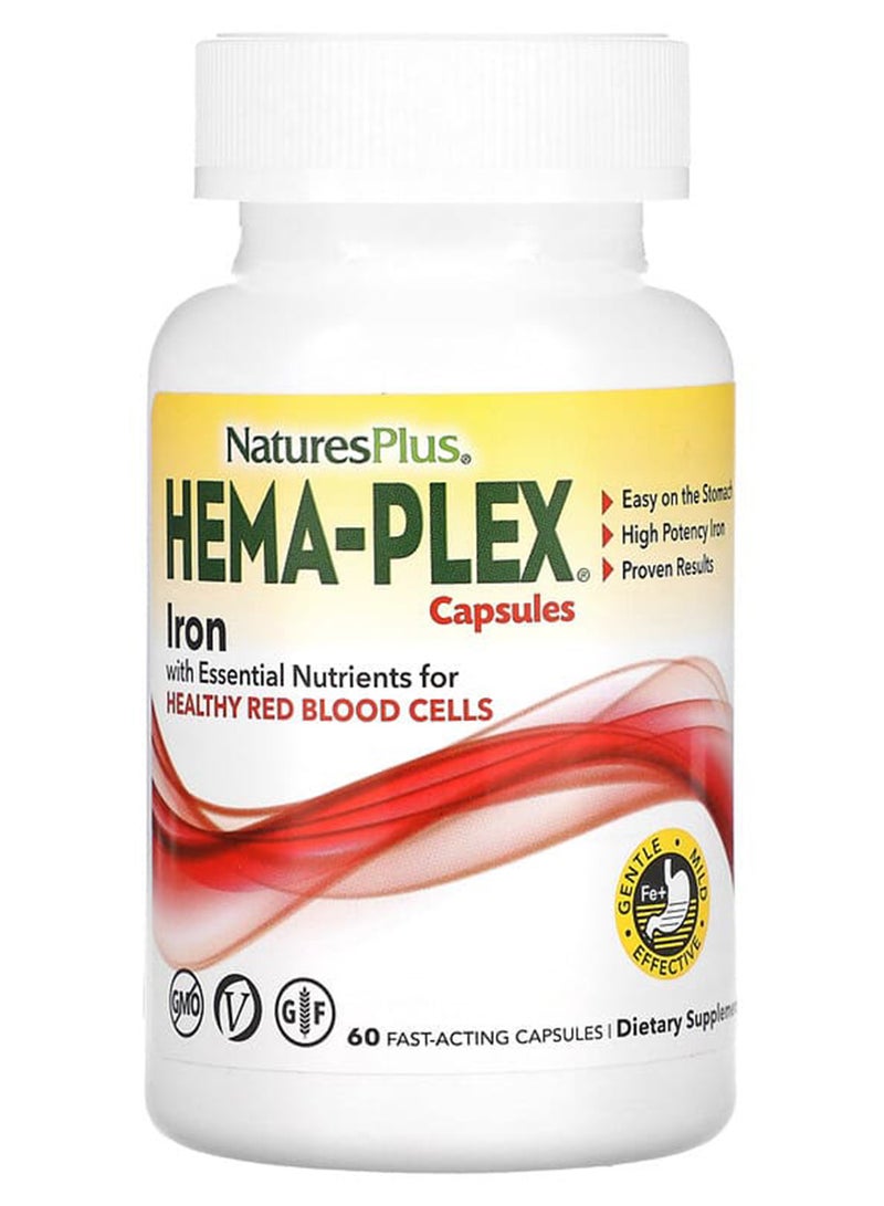 Nature's Plus Hema-Plex Dietary Supplement - 60 Capsules - Image 1
