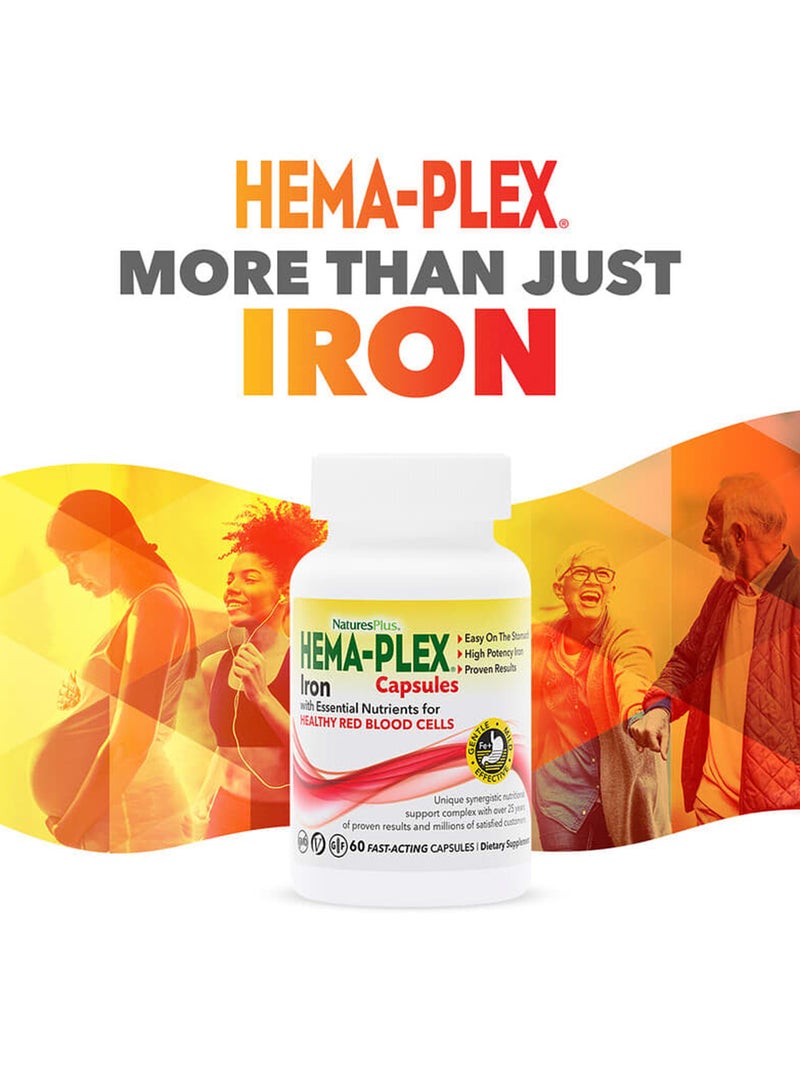Nature's Plus Hema-Plex Dietary Supplement - 60 Capsules - Image 3