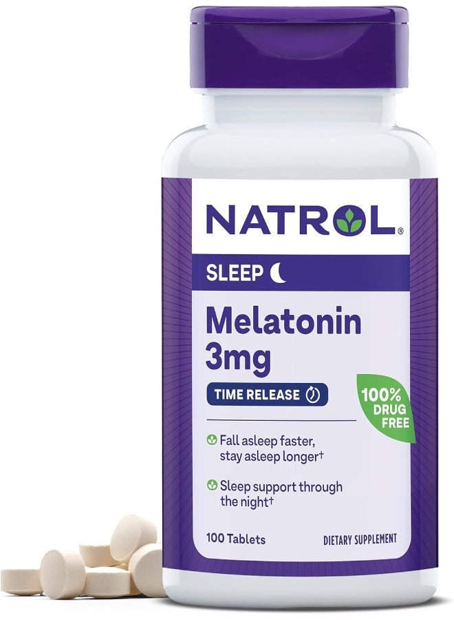 NATROL - Sleep Melatonin Time Release, 3mg, 100 Tablets Packaging May Vary - Image 1
