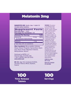 NATROL Sleep Melatonin Time Release, 3mg, 100 Tablets Packaging May Vary  - Image 3