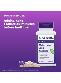 NATROL Sleep Melatonin Time Release, 3mg, 100 Tablets Packaging May Vary  - Image 5