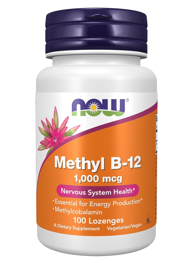 Now Foods Methyl B-12 Dietary Supplement 1000 mcg - 100 Lozenges  - Image 1