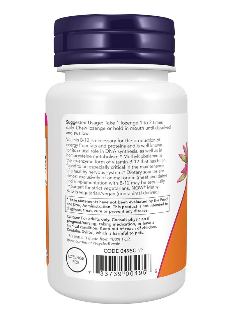 Now Foods Methyl B-12 Dietary Supplement 1000 mcg - 100 Lozenges  - Image 3