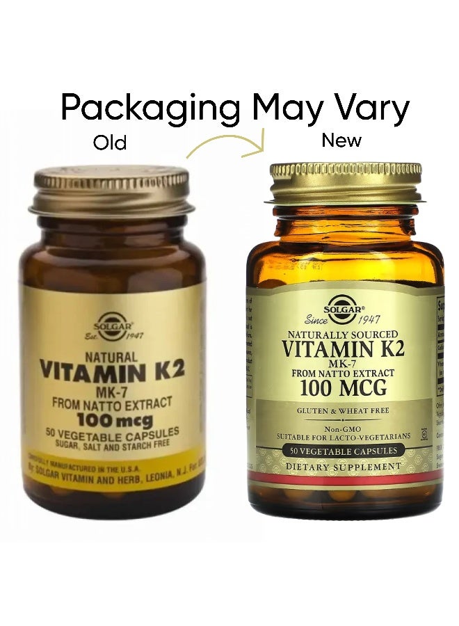Solgar Vitamin K2 (MK-7) 100 mcg, 50 Vegetable Capsules Packaging May Vary - Image 4