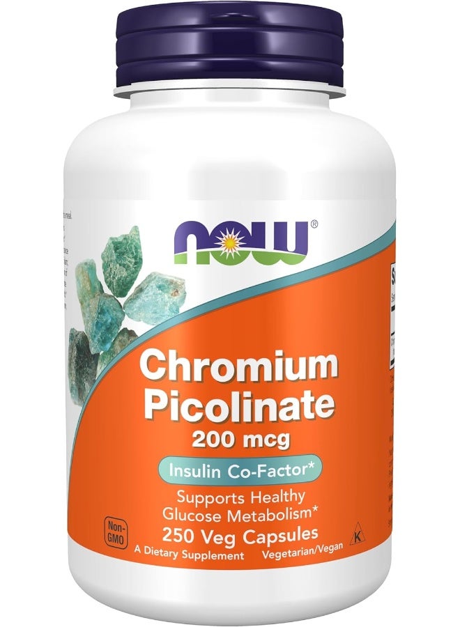 Now Foods - Chromium Picolinate 200 mcg - 250 Veg Capsules Packaging May Vary - Image 1
