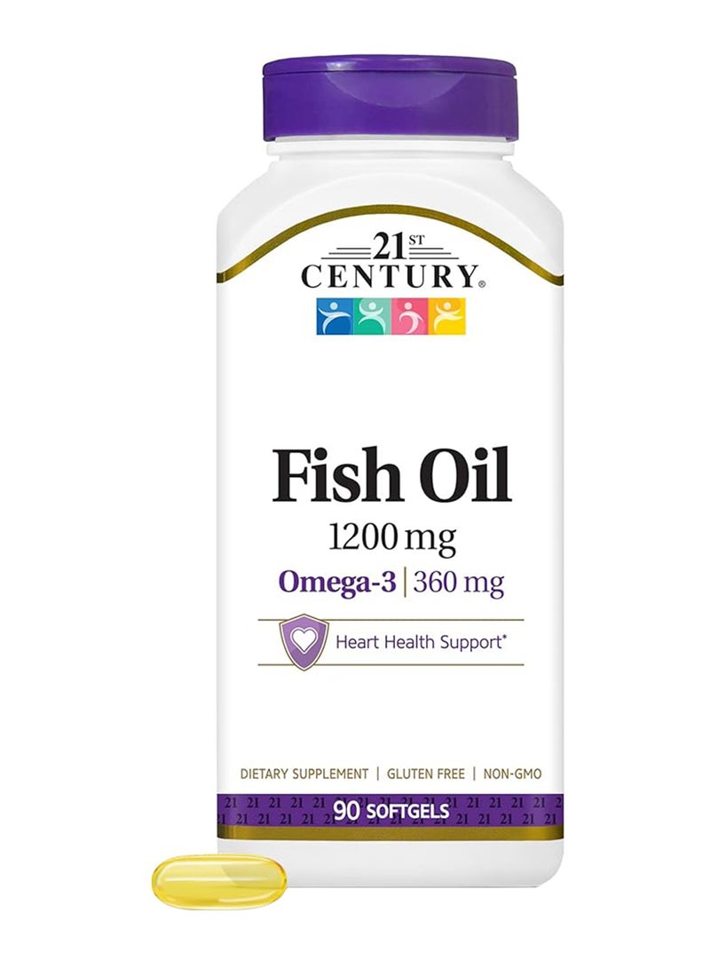 21st CENTURY - Fish Oil Omega 3 Dietary Supplement 1200 Mg - 90 Softgels - Image 1