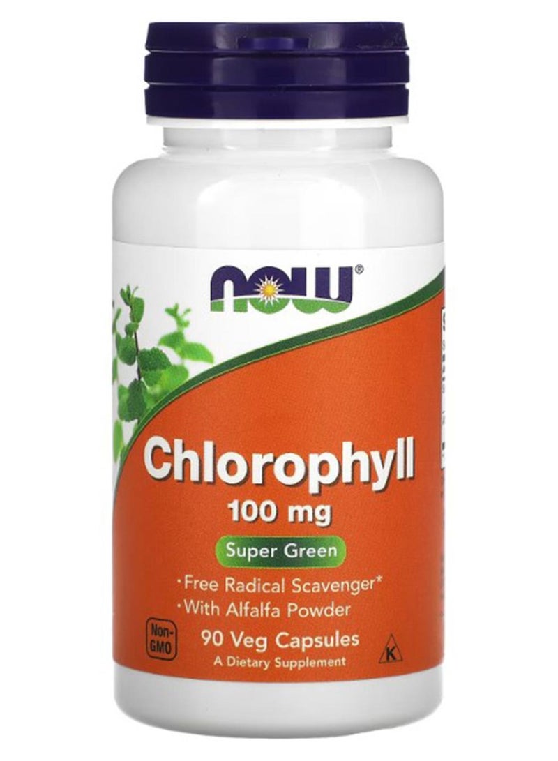 ناو فودز مكمل غذائي بالكلوروفيل بتركيز 100 ملجم - 90 كبسولة - Image 1