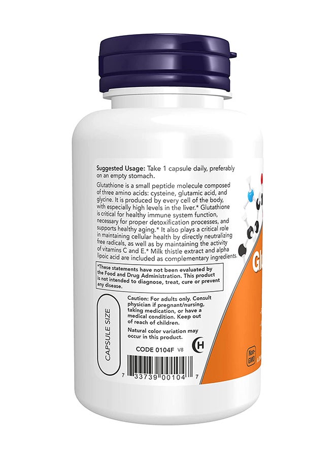 Now Foods Glutathione 500mg 60 Veg Capsules - Image 3