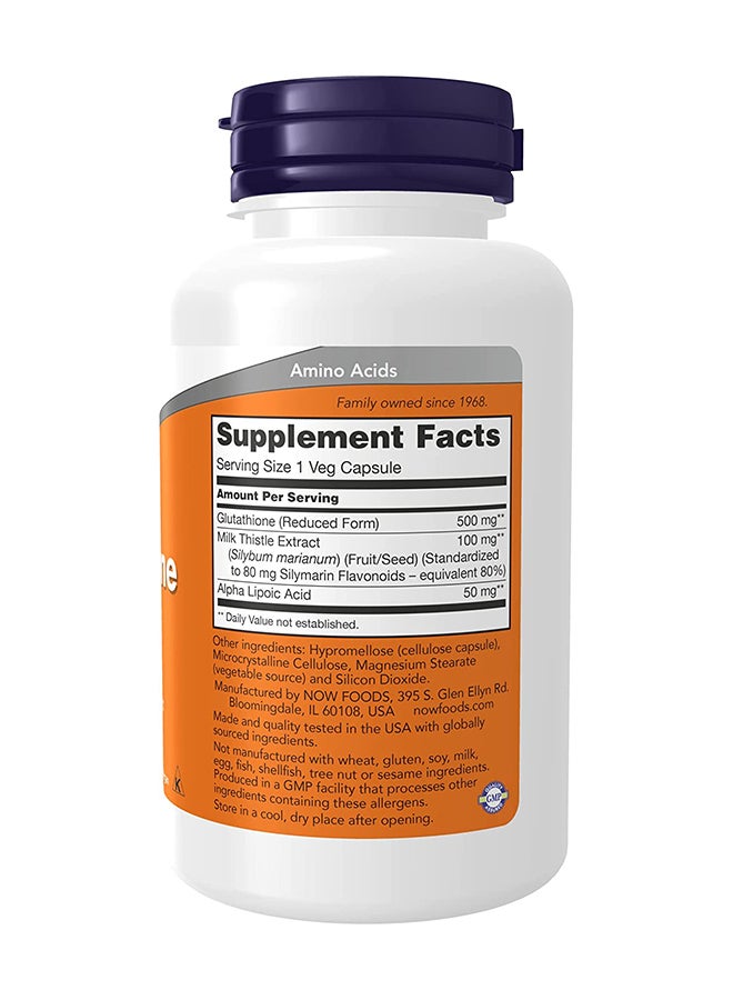 Now Foods Glutathione 500mg 60 Veg Capsules - Image 2