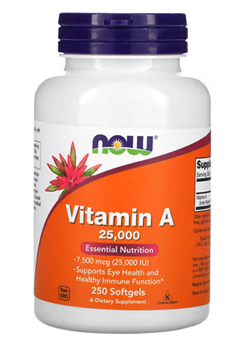 Now Foods Vitamin A Supplement 25000 IU - 250 Softgels - Image 1
