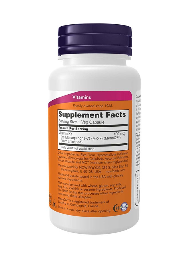 MK-7 Vitamin K-2 , 100 mcg, 120 Veg Capsules