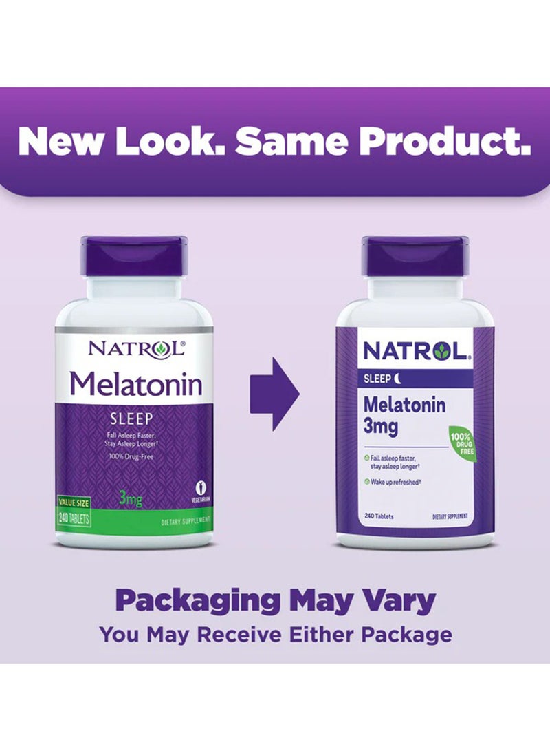 Natrol Melatonin Dietary Supplement 3mg - 240 Tablets