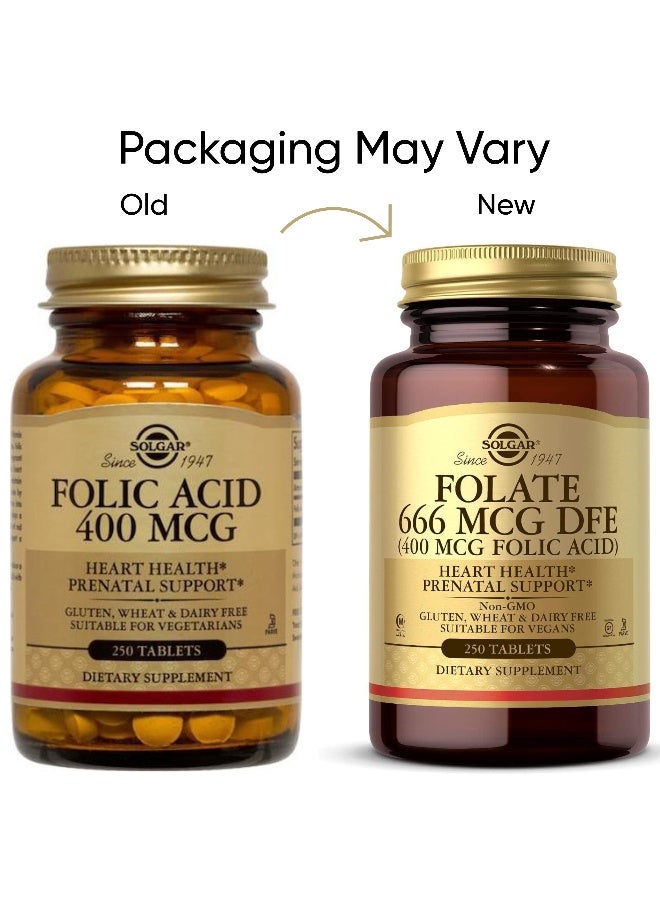 Solgar Folate, Folic Acid, 400 mcg - 250 Tablets Packaging May Vary - Image 2