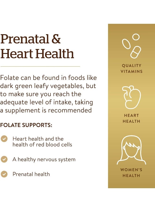 Solgar Folate, Folic Acid, 400 mcg - 250 Tablets Packaging May Vary - Image 5