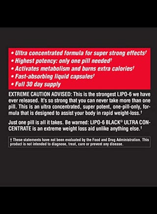 Lipo-6 Black Ultra Concentrate Dietary Supplement 60 Capsules - view 4
