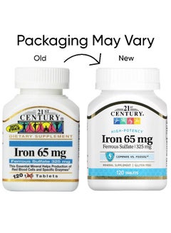 21st CENTURY Iron 65 mg Ferrous Sulfate, 120 Tablets Packaging May Vary  - Image 2