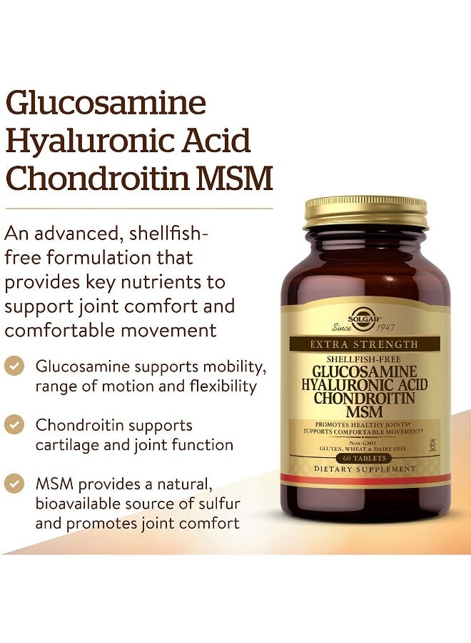 Solgar Glucosamine Hyaluronic Acid Chondroitin Msm 60 Tablets Packaging May Vary - Image 4