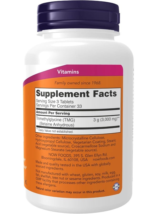 Now Foods - TMG Betaine - 1,000 mg - 100 Tablets Packaging May Vary - Image 1