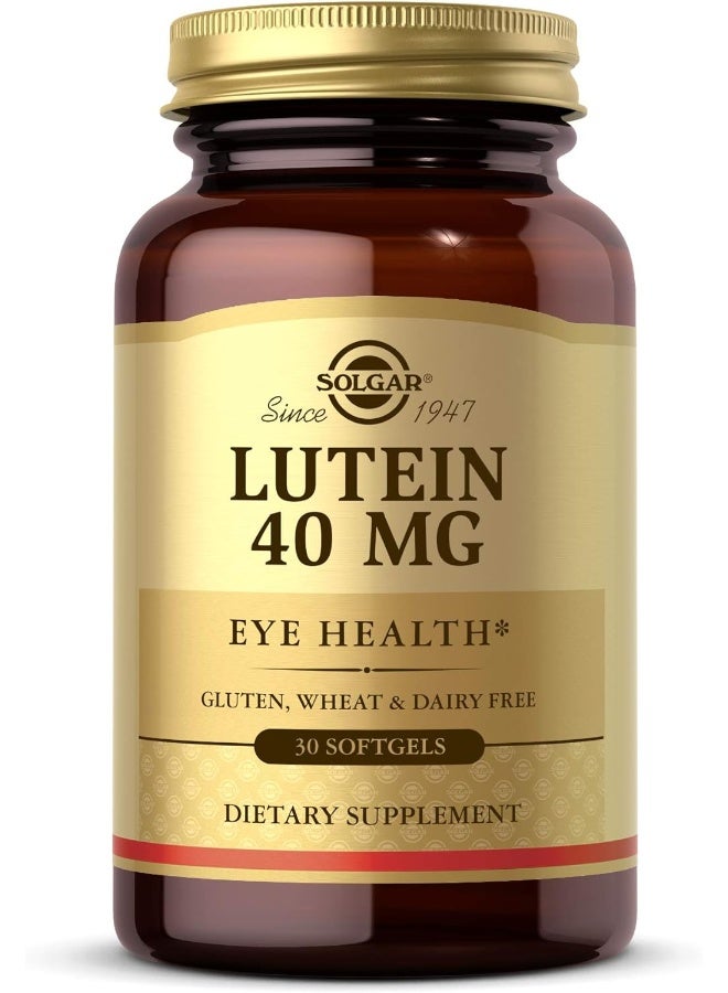 Solgar Lutein 40 mg, 30 Softgels - Image 1