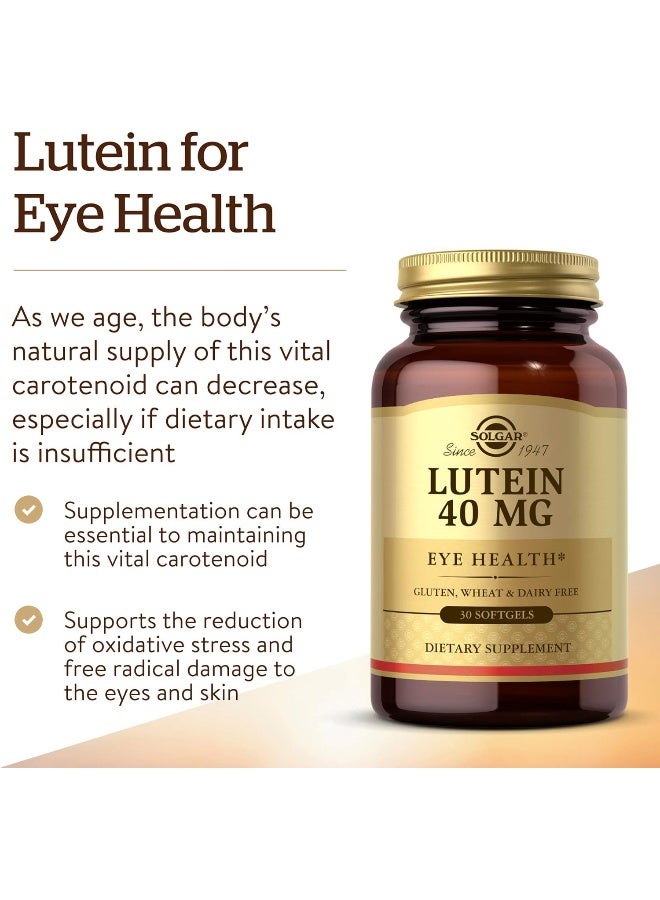Solgar Lutein 40 mg, 30 Softgels - Image 3