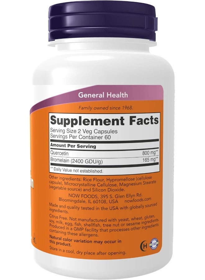 Now Foods - Quercetin with Bromelain 120 Veg Capsules Packaging May Vary - Image 1