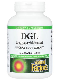 natural Factors DGL, Deglycyrrhizinated Licorice Root Extract, 90 Chewable Tablets  - Image 1