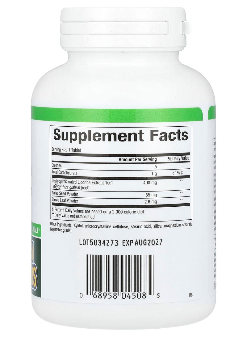 natural Factors - DGL, Deglycyrrhizinated Licorice Root Extract, 90 Chewable Tablets - Image 1