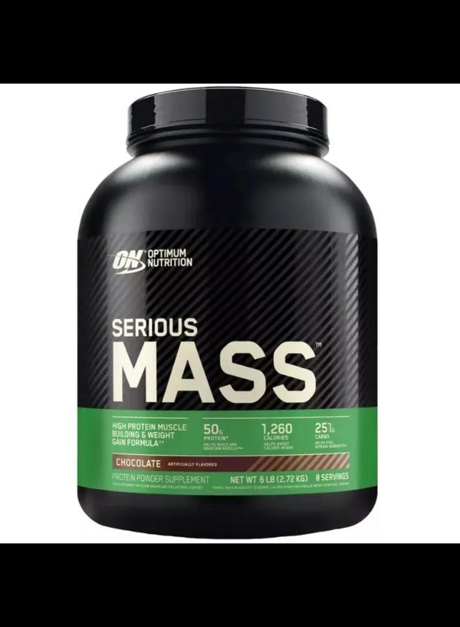 Optimum Nutrition Serious Mass Weight Gain Protein Powder Chocolate 6lb  - Image 1
