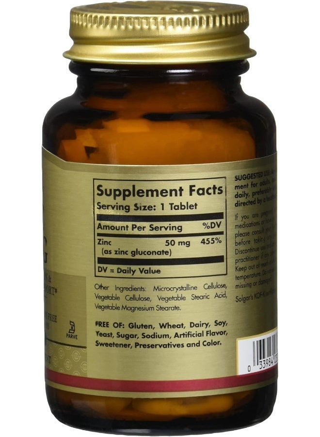 Solgar Zinc Dietary Supplement 50 Mg 100 Capsules - Image 4