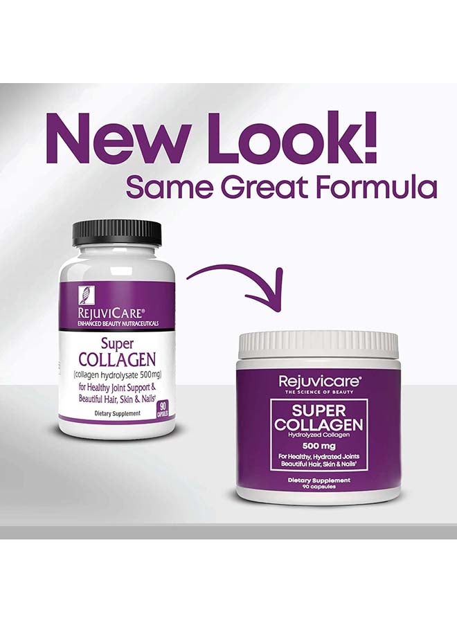 REJUVICARE Super Collagen, Collagen Hydrolyzed, 500 mg, 90 Capsules Packaging May Vary - Image 2