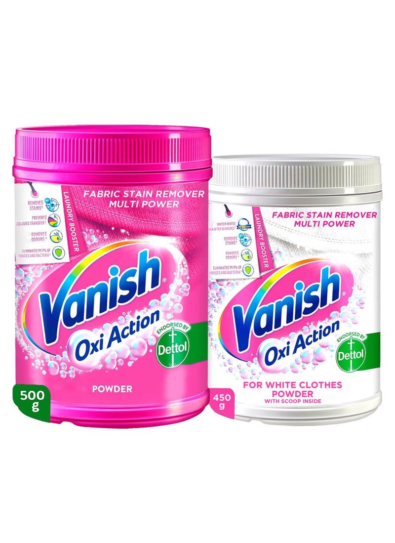Vanish Oxi Action Fabric Stain Remover White 500+450g Pack of 2  - Image 1