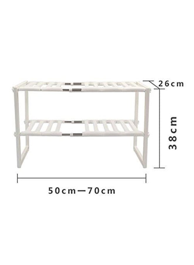 Under Sink Tawa Rack Steel Shelf Extendable Storage Organizer White 50-70cm - Image 2