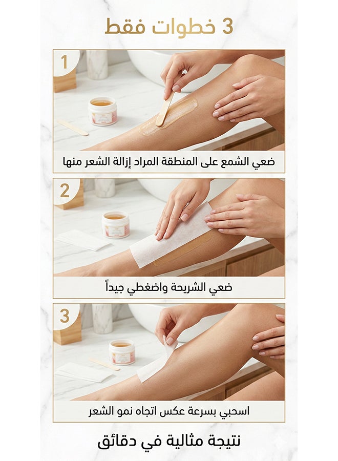 بولاند لورا مجموعة مناديل إزالة الشعر بالشمع مكونة من 100 منديل أبيض 30جرام - Image 5