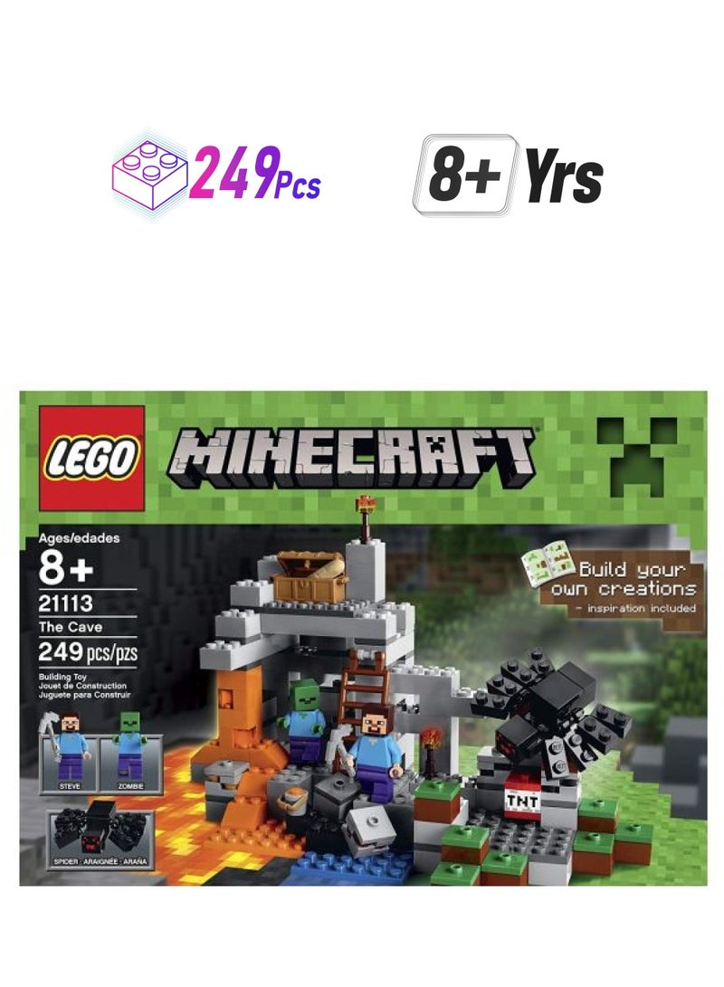 ليغو مجموعة قطع بناء Minecraft للكهف من 249 قطعة 21113 249 أكبر من 8 سنوات - Image 1