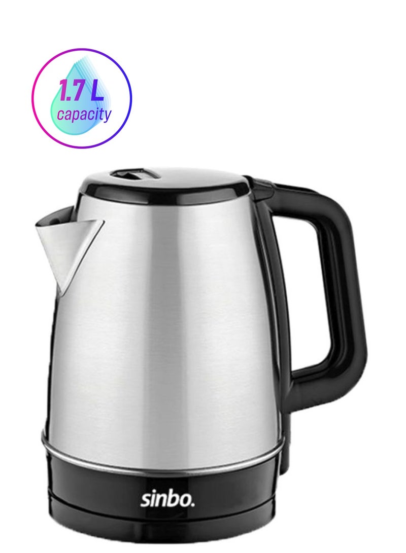سينبو غلاية كهربائية 1.7 L 2200 W SK-7353 أسود/ فضي  - Image 1