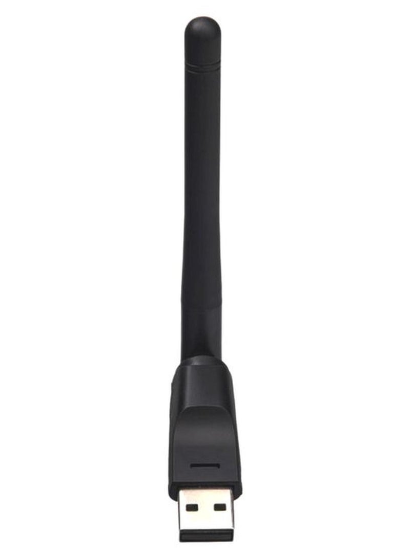 هوائي لاسلكي مزود بمنفذ USB مع محول لاسلكي أسود - Image 1