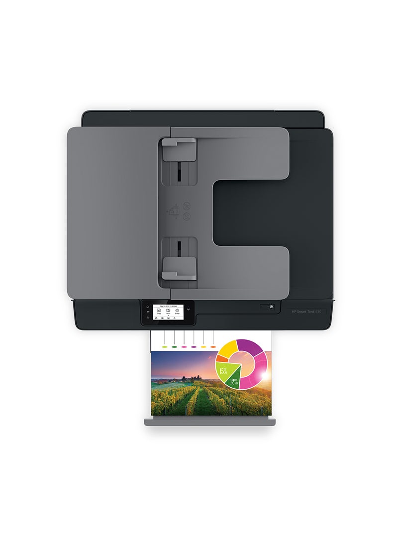 HP طابعة ذكية لاسلكية تانك 530 للطباعة والمسح الضوئي والنسخ وADF، الكل في واحد طراز [4SB24A] أسود - Image 5