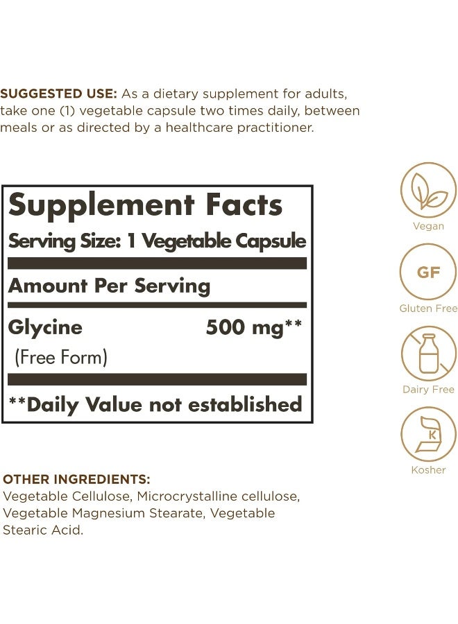 Solgar Glycine Dietary Supplement 100 Capsules - Image 2