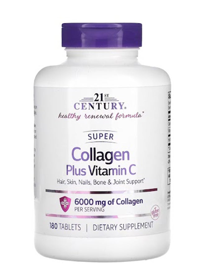 21st CENTURY - Super Collagen Plus Vitamin C 180 Tablets - Image 1