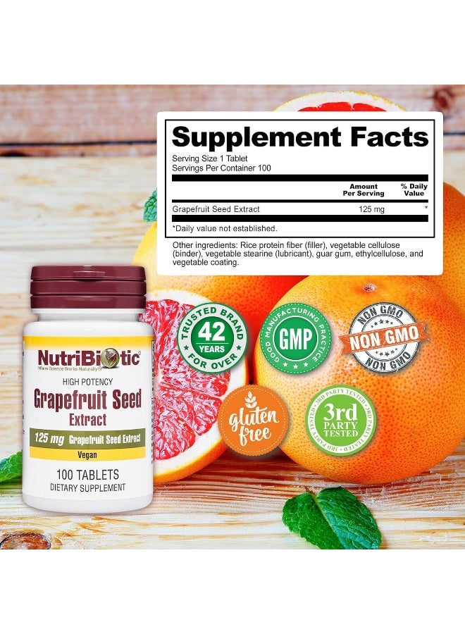 Nutribiotic Grapefruit Seed Extract Dietary Supplement 125 mg Dietary Supplement - 100 Tablets - Image 2