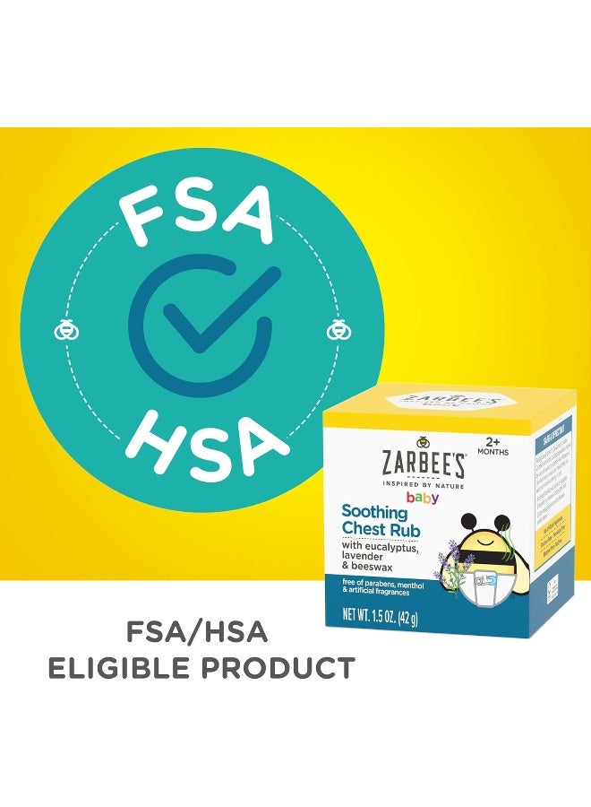 زاربي ناتشورالز فرك الصدر المهدئ للأطفال بالأوكالبتوس واللافندر وشمع العسل 1.5 أونصة (42 جم) - Image 3