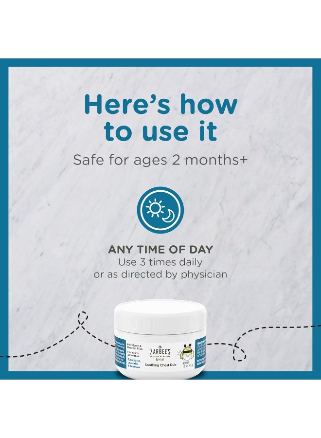 زاربي ناتشورالز فرك الصدر المهدئ للأطفال بالأوكالبتوس واللافندر وشمع العسل 1.5 أونصة (42 جم) - Image 4