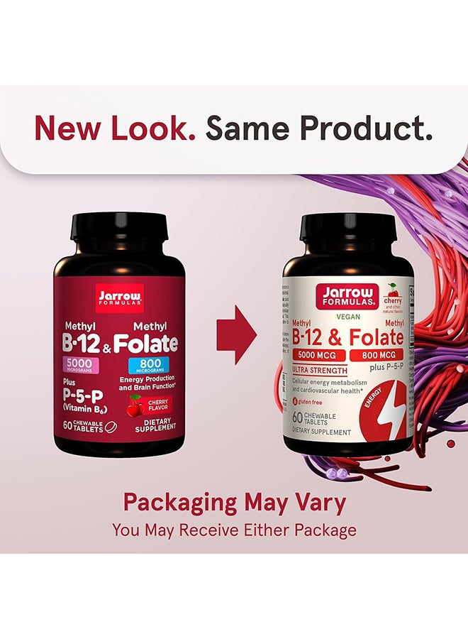 jarrow formulas Methyl B-12 And Methyl Folate Dietary Supplement - 60 Lozenges 