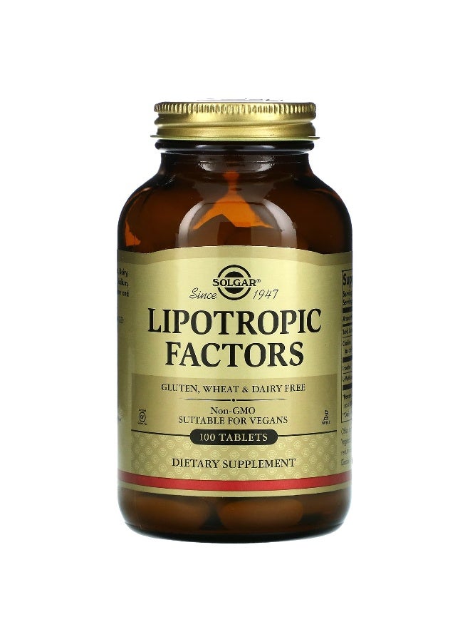 Solgar Lipotropic Factors 100 Tablets - Image 1