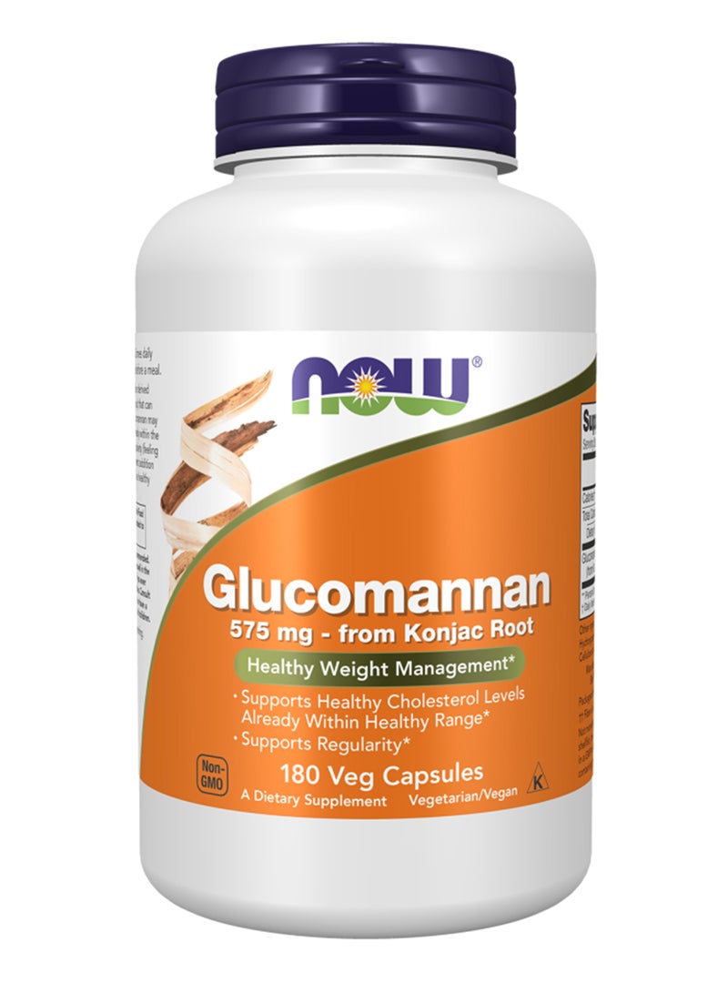 Now Foods Glucomannan 575mg Dietary Supplement  - 180 Capsules - Image 1