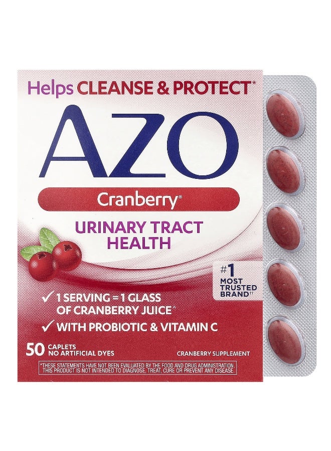 AZO - Urinary Tract Health - 50 Caplets - Cranberry Flavor - Image 1