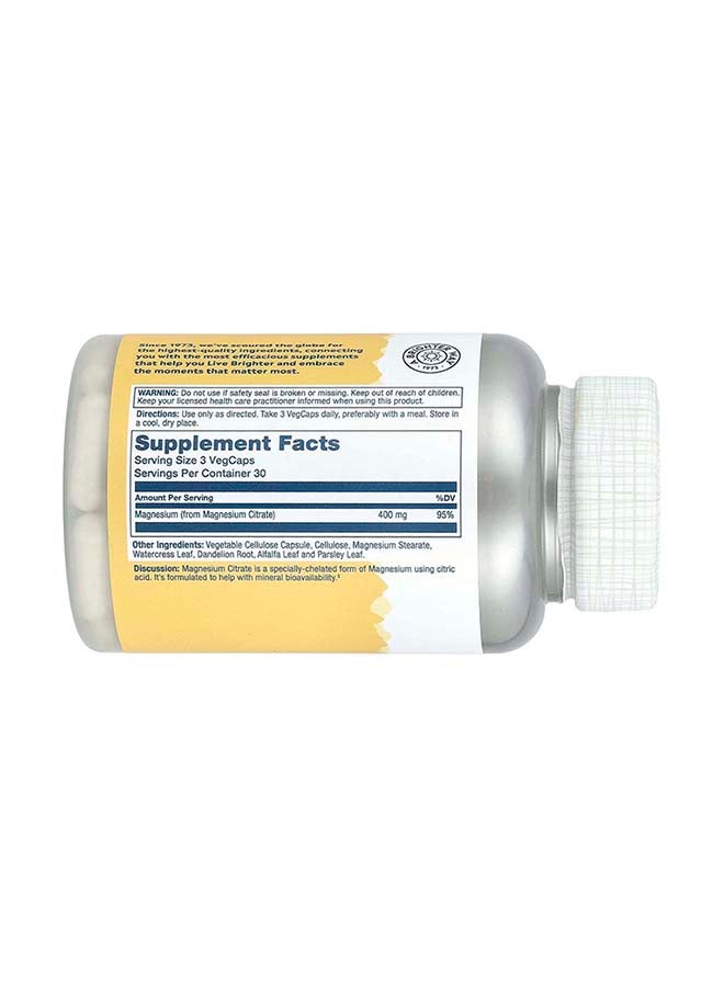 Solaray Magnesium Citrate 400 mg - 90 Capsules  - Image 2