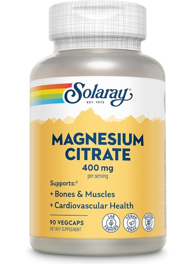 SOLARAY Magnesium Citrate 400 mg - 90 Capsules - Image 1