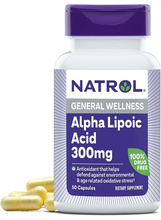 مكمل غذائي واقٍ بحمض ألفا ليبويك ومضاد للأكسدة، مكون من 50 كبسولة - Image 1