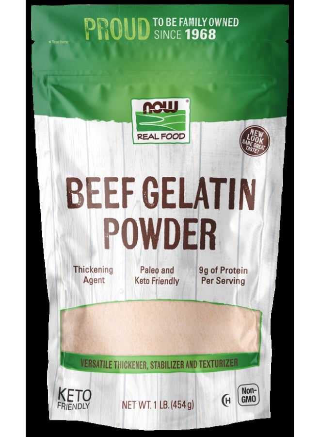 Now Foods Real Food, Beef Gelatin Powder, 1 lb (454 g) Packaging May Vary  - Image 1